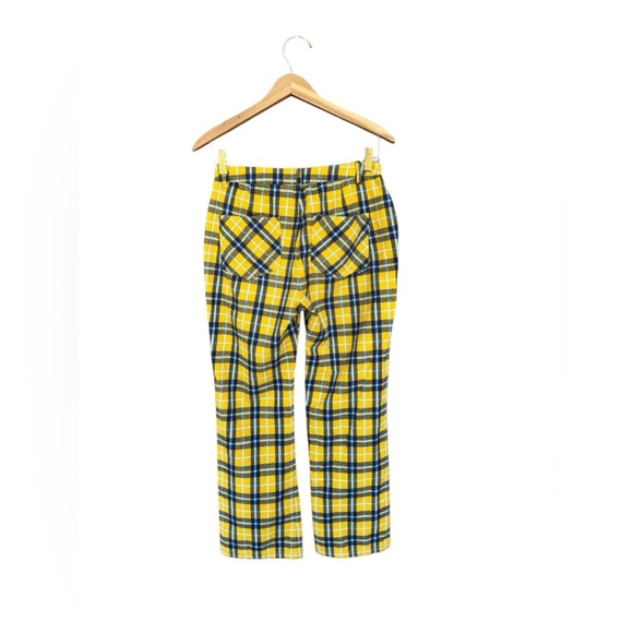 UNIF Dawson Pants Cotton High Rise Yellow Blue Plaid Size 27 - Picture 8 of 11